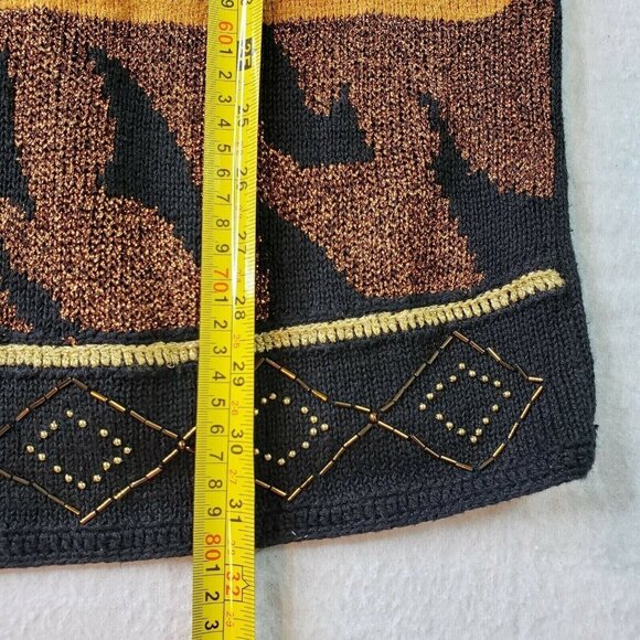 N8tive Nits Sandi And Jo Womens Black‎ Bronze Beaded Pullover Sweater Size XL - Picture 5 of 11